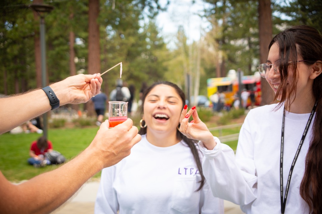 Students laughing