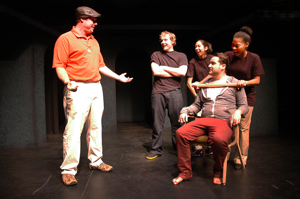 acting students on the Duke Theatre stage