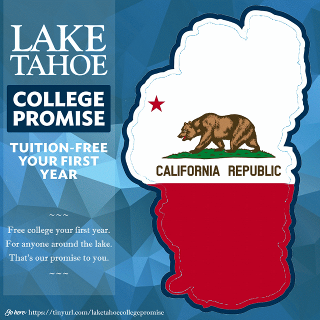animated logo of the lake showing both the California and Nevada state flags