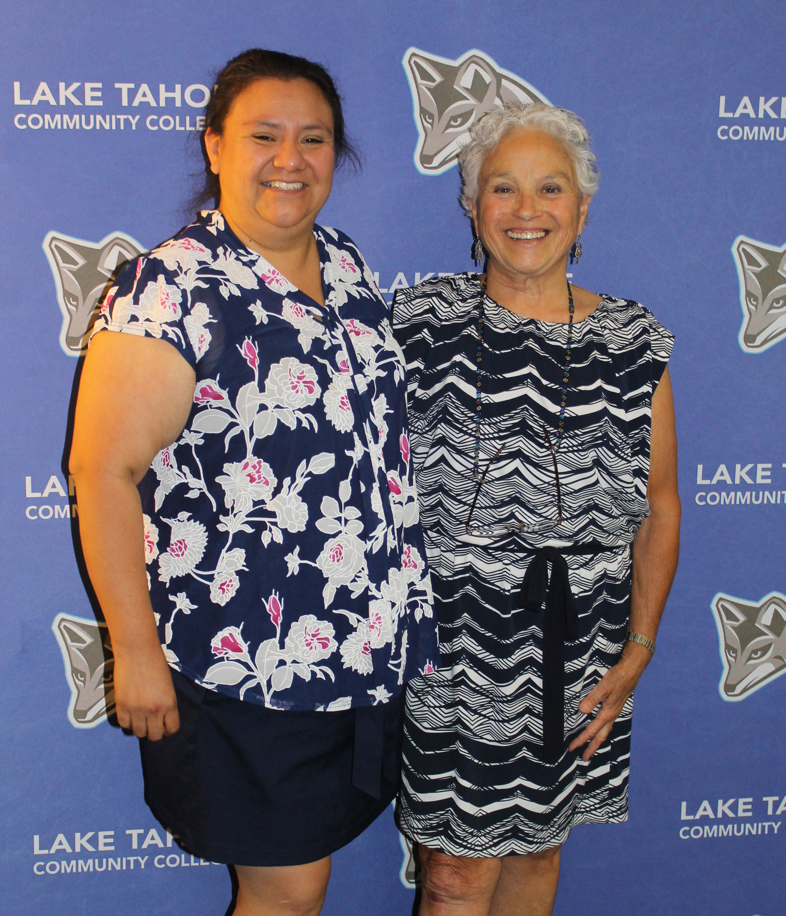 V-Day scholarship winner Claudia Manzano with her LTCC academic counselor, Tere Tibbetts