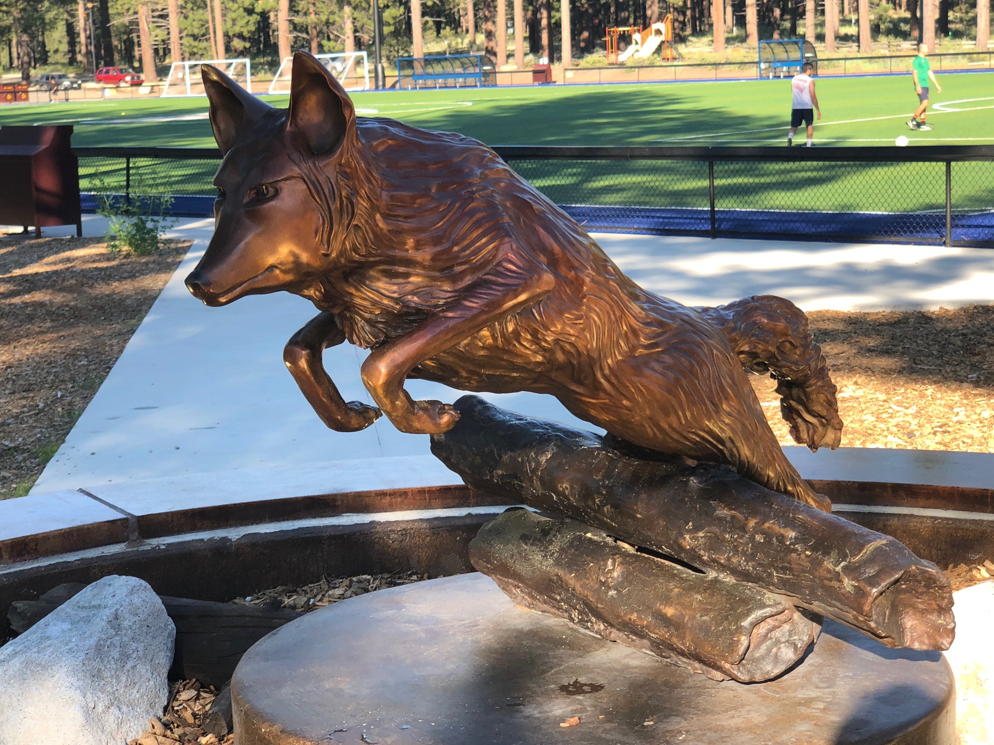LTCC Unveils Coyote Legacy Plaza, Bronze Mascot Statue