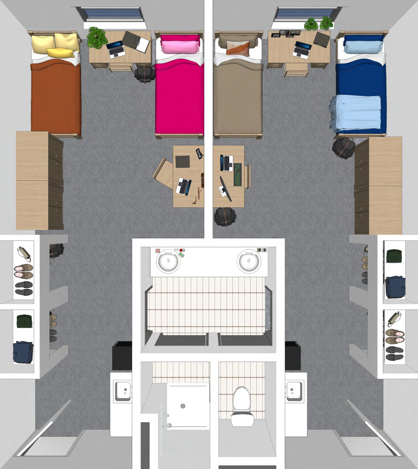 Illustration of double-occupancy unit