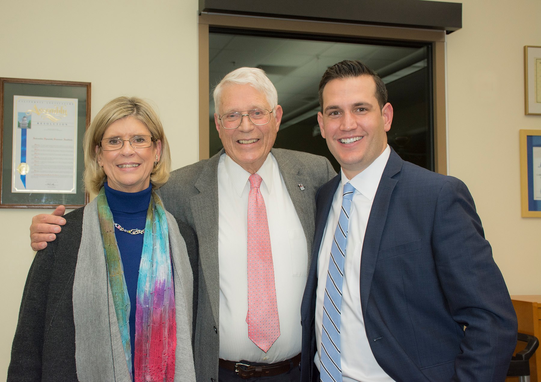 Former LTCC President Dr. Kindred Murillo, Dr. Fritz Wenck, and current LTCC President Jeff DeFranco