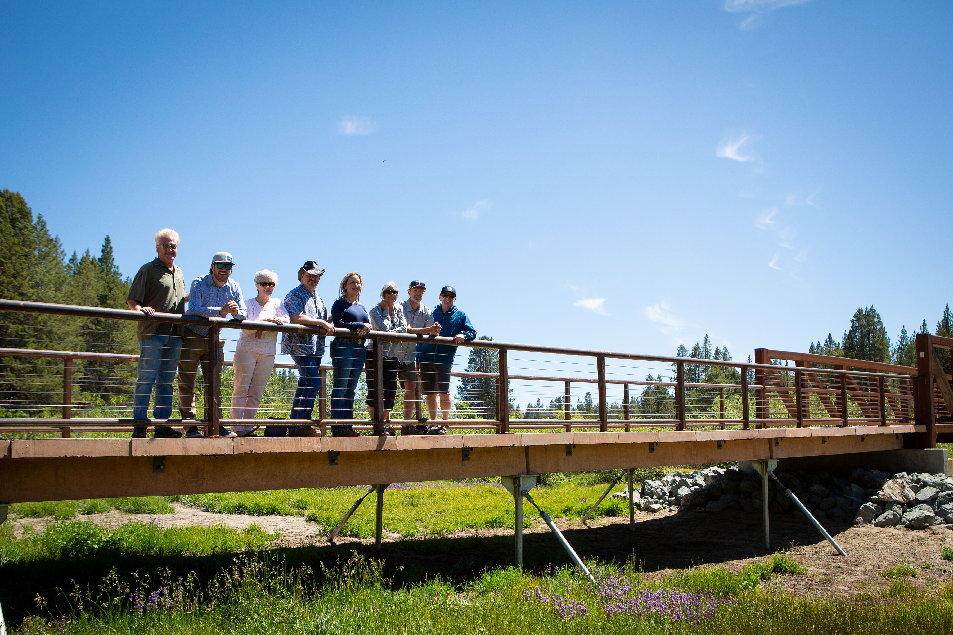 LTCC staff on the new opened portion of the Greenway Trail on LTCC's campus