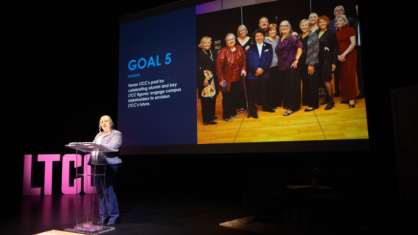 Russi Egan at the podium during SOCA