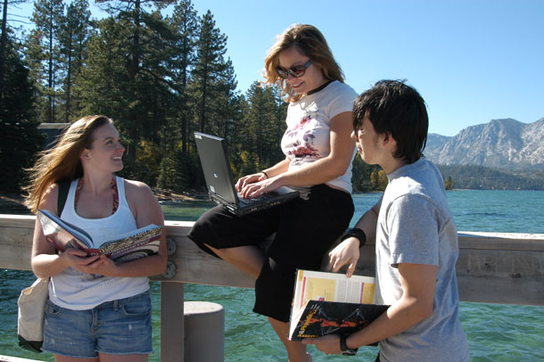Students on Dock