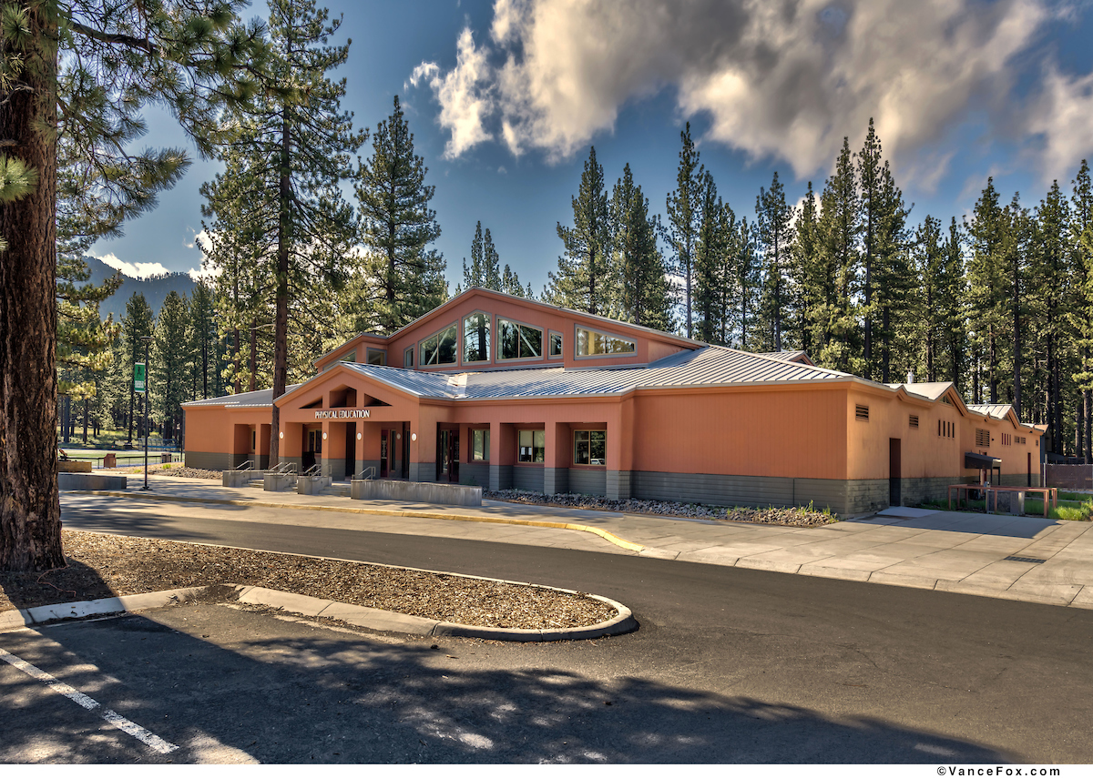 Photo showing the front exterior of LTCC's Physical Education building