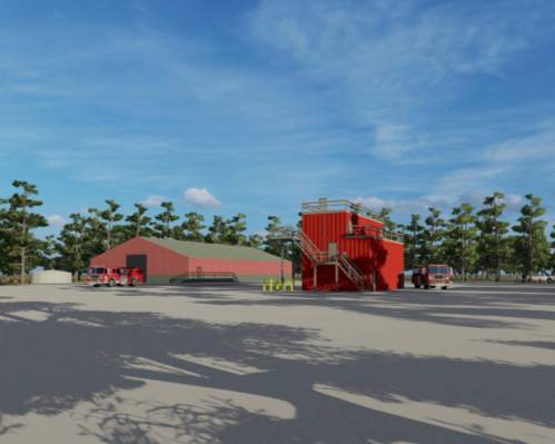 Rendering of complex Rendering of Public Safety Training Center