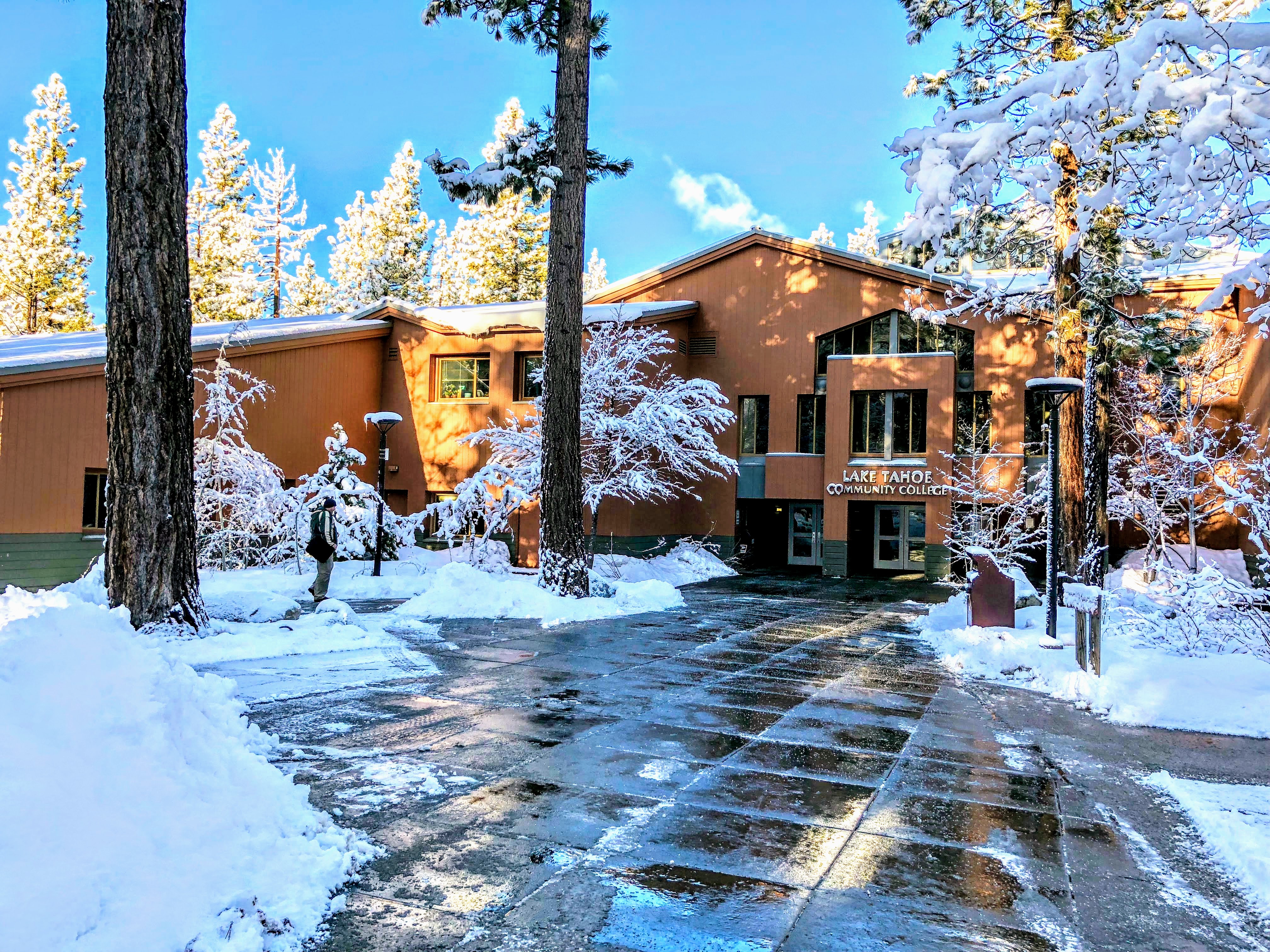 exterior of LTCC's Main Building in winter